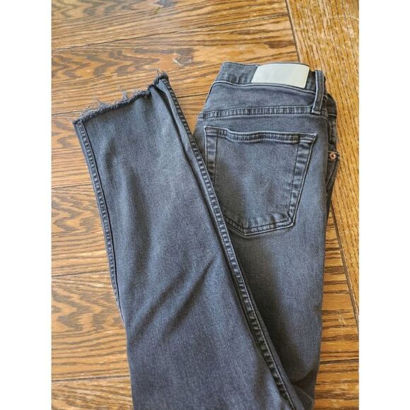 Re/Done Double Needle Long Jean Black sz 29 - Picture 5 of 6